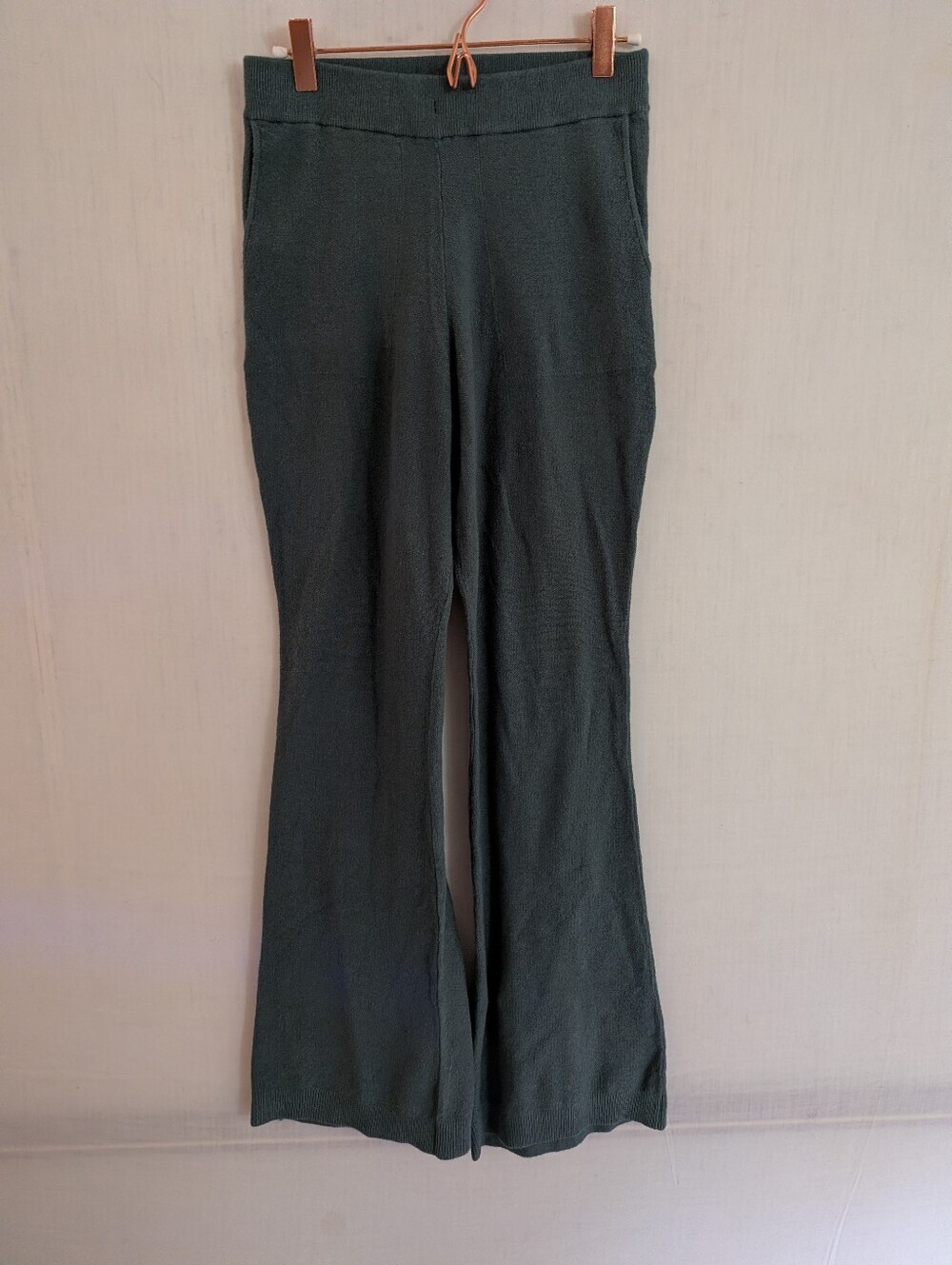 Free People FP Beach Womens Pants Green Knit Pull On Pockets Lounge Size XS